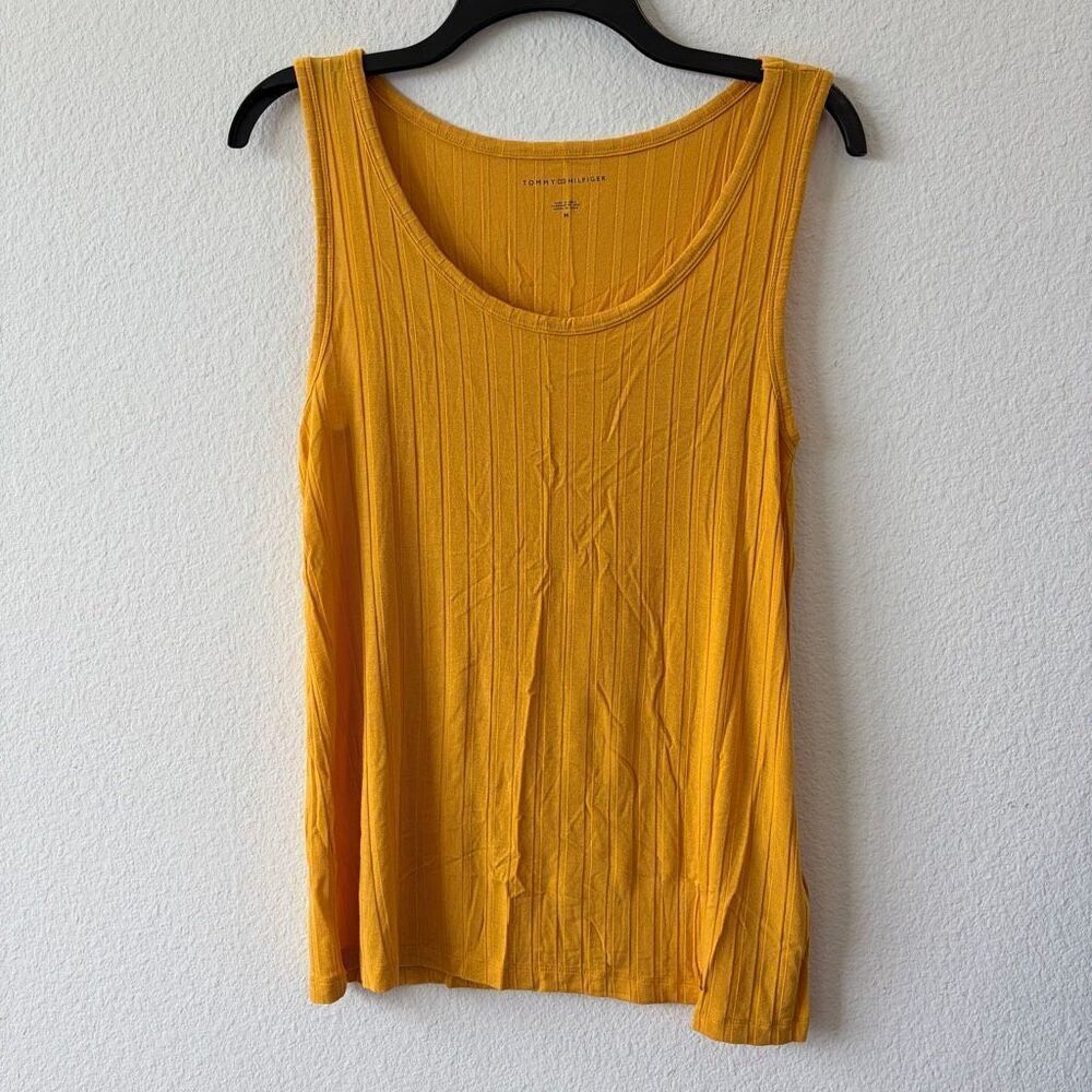 Tommy Hilfiger Ribbed Tank Top Mustard Yellow Size M